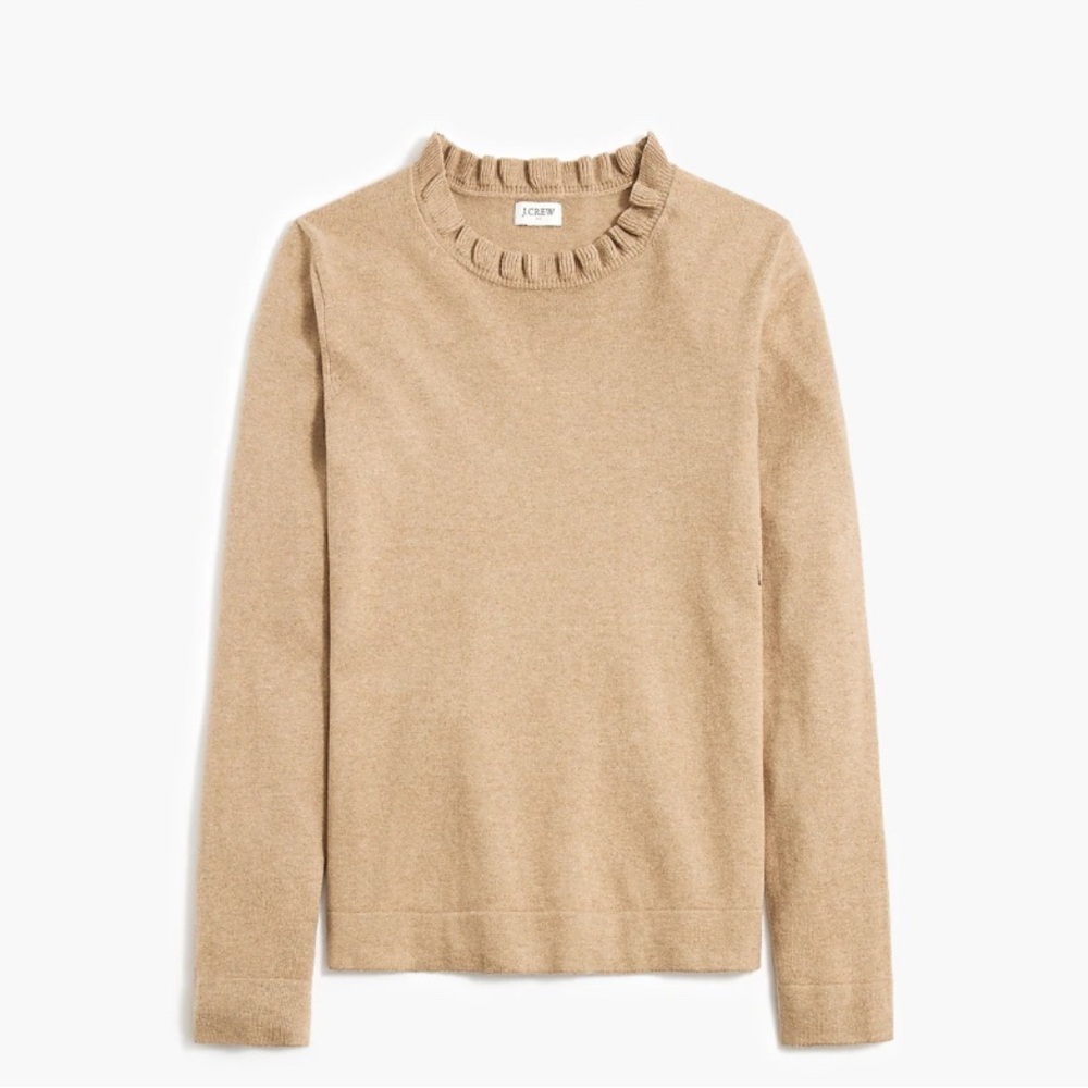 J.Crew Factory Tan Ruffleneck Sweater 2x